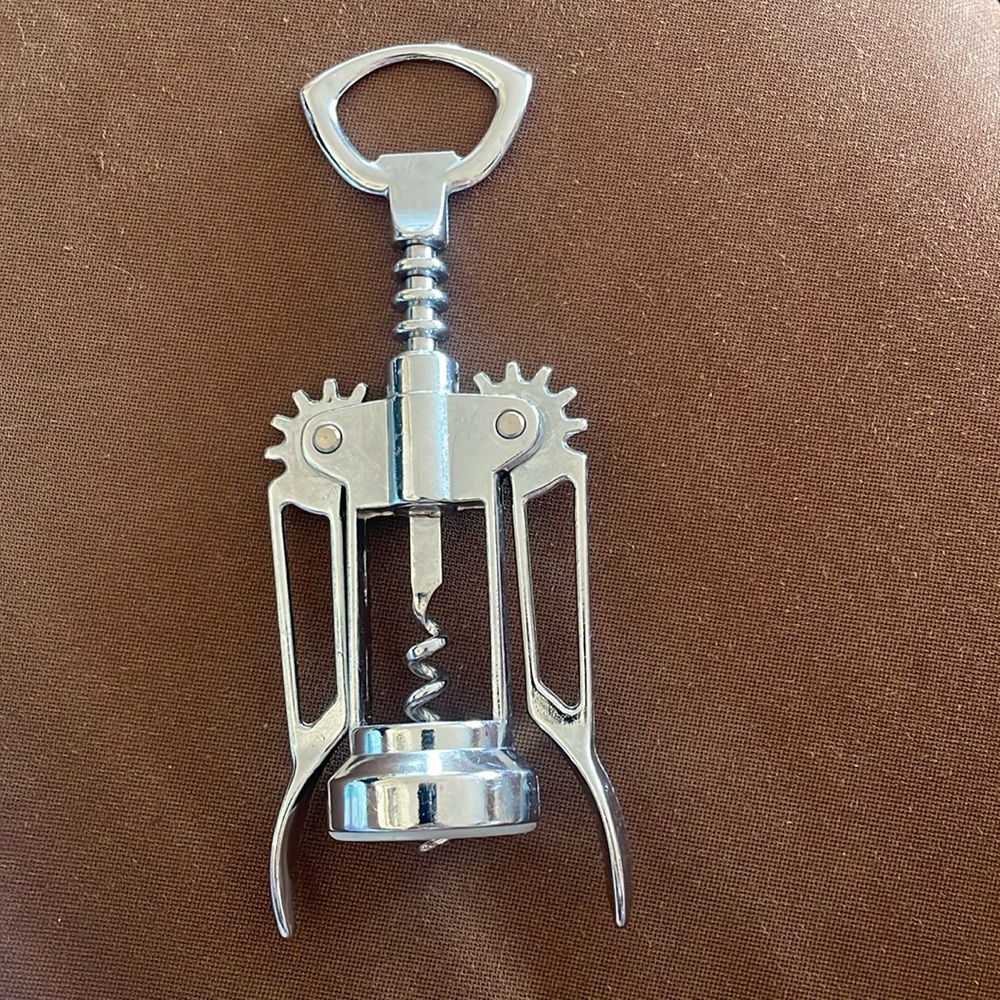Roscan Wine Bottle Opener Wing Corkscrew Beer Opener Steel NWOT